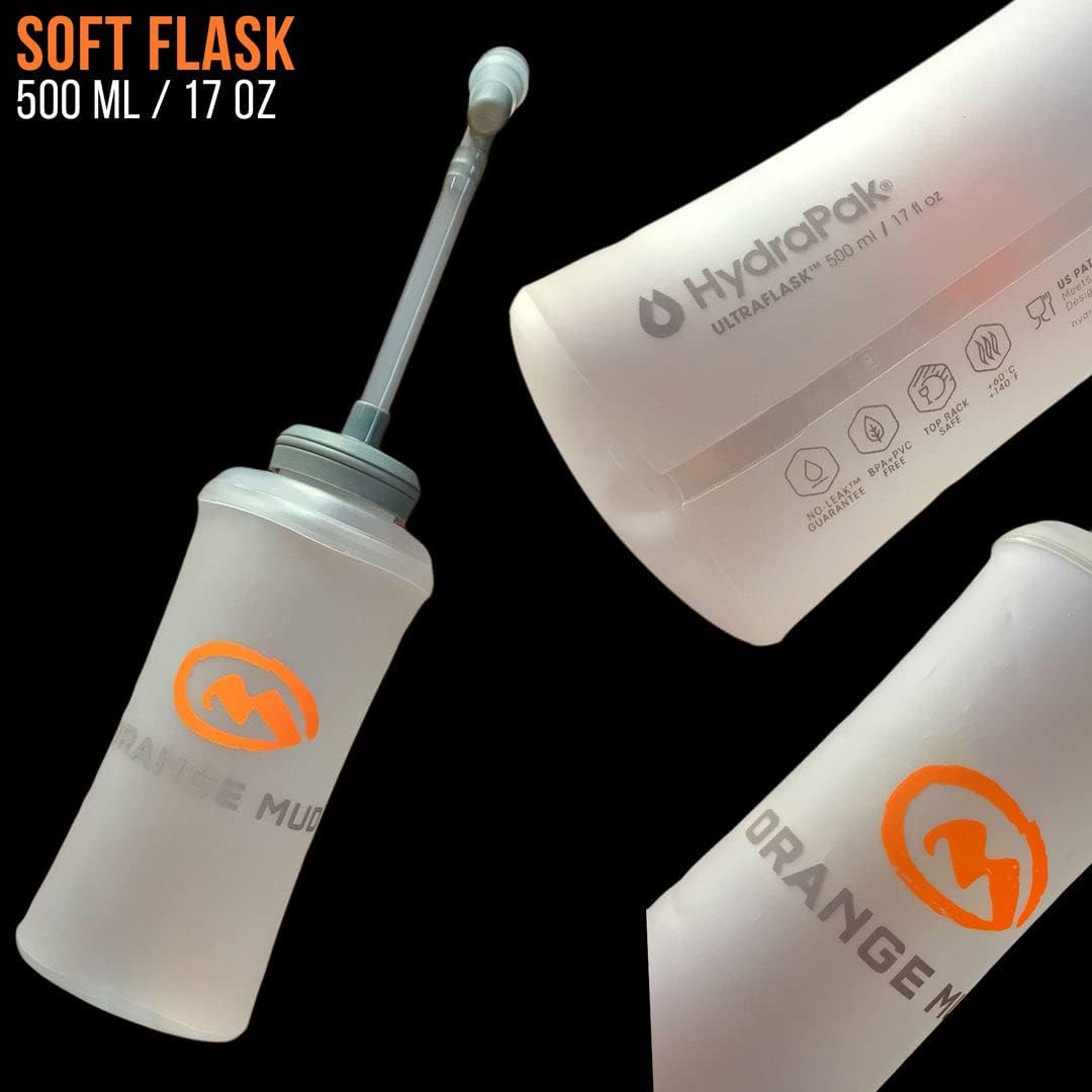 Orange Mud ソフトフラスク 500ml 折りたたみ ランニング 水分補給 ボトル バイトバルブ・ホース付 BPAフリー トレラン