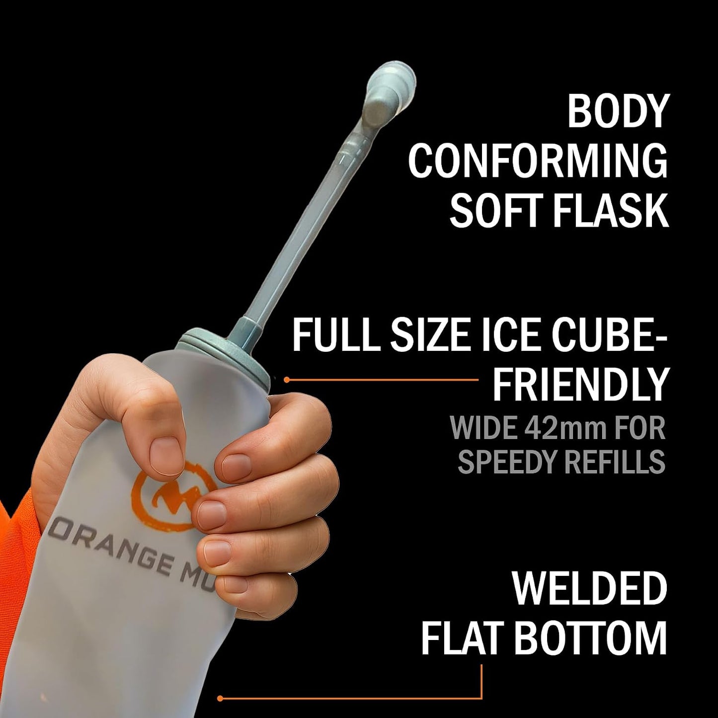 Orange Mud ソフトフラスク 500ml 折りたたみ ランニング 水分補給 ボトル バイトバルブ・ホース付 BPAフリー トレラン