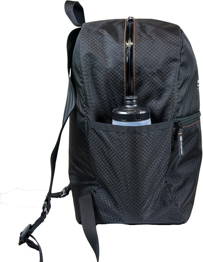 Orange Mud エブリデイバッグ ノートPCバックパック 400Dリップストップナイロン 防水YKKジッパー パッド入り PC保護 大型サイドボトルホルダー ブラック/オレンジ
