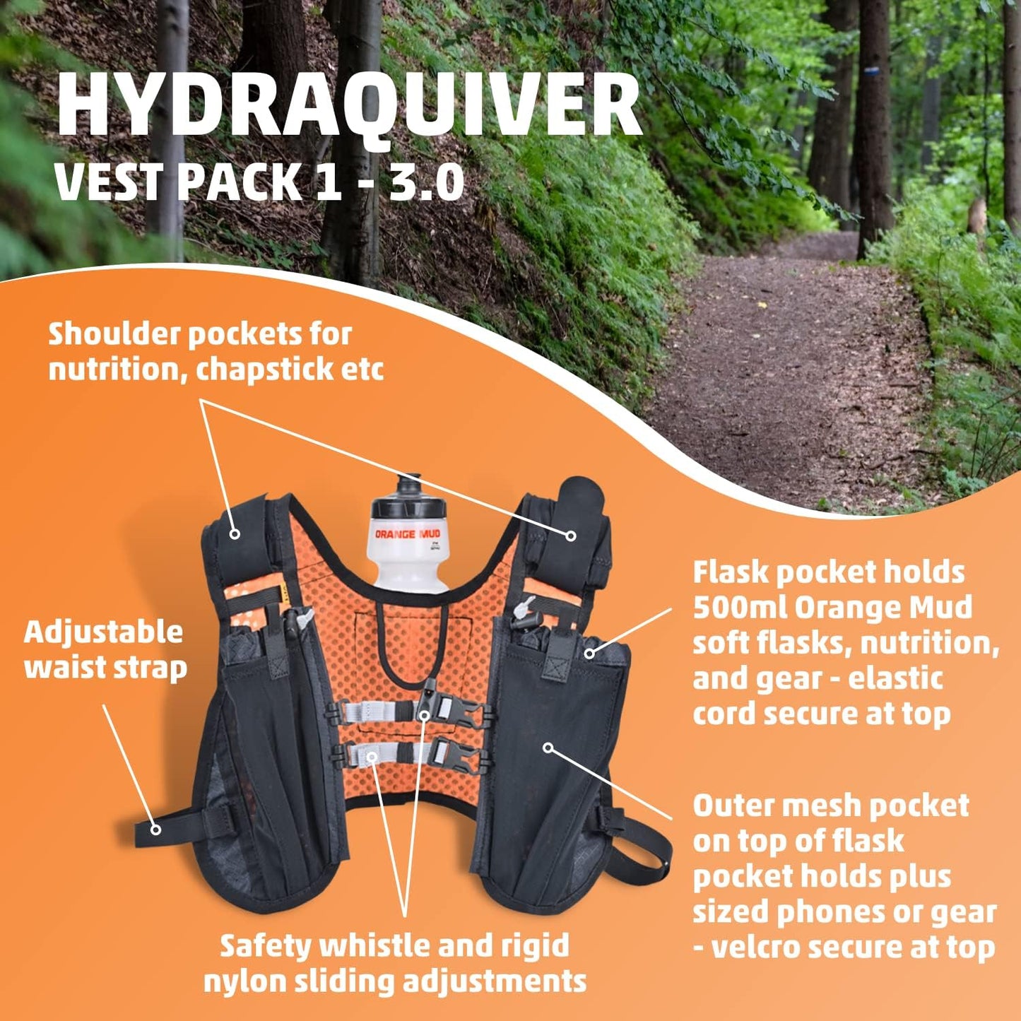 Orange Mud HydraQuiver ベストパック1 3.0 ハイドレーションパック