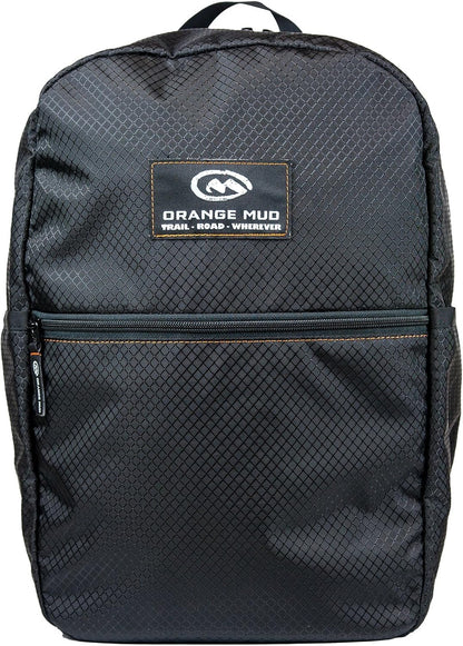 Orange Mud エブリデイバッグ ノートPCバックパック 400Dリップストップナイロン 防水YKKジッパー パッド入り PC保護 大型サイドボトルホルダー ブラック/オレンジ