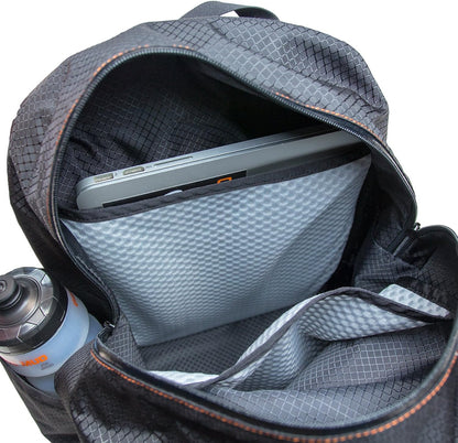 Orange Mud エブリデイバッグ ノートPCバックパック 400Dリップストップナイロン 防水YKKジッパー パッド入り PC保護 大型サイドボトルホルダー ブラック/オレンジ